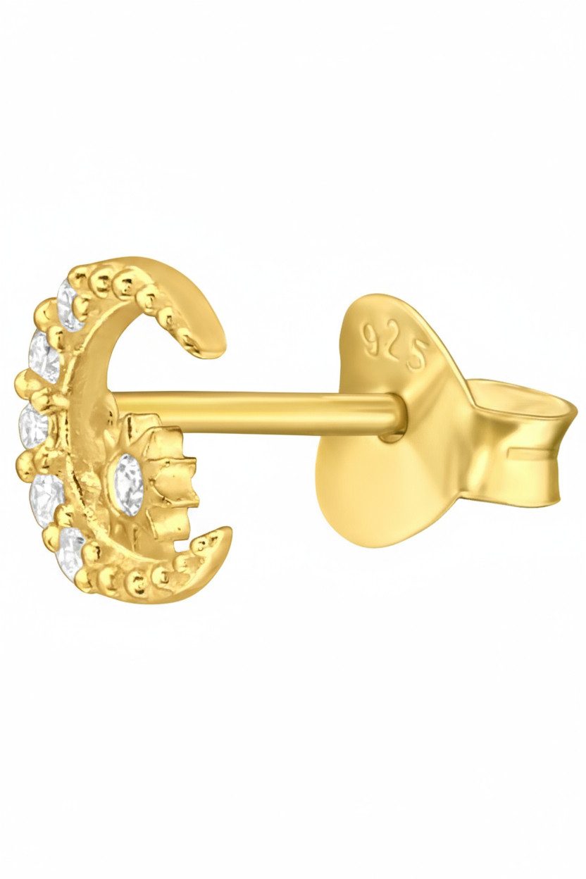 Diademita Fingerring Silberne Mond-Ohrstecker mit Zirkonia (Set) günstig online kaufen