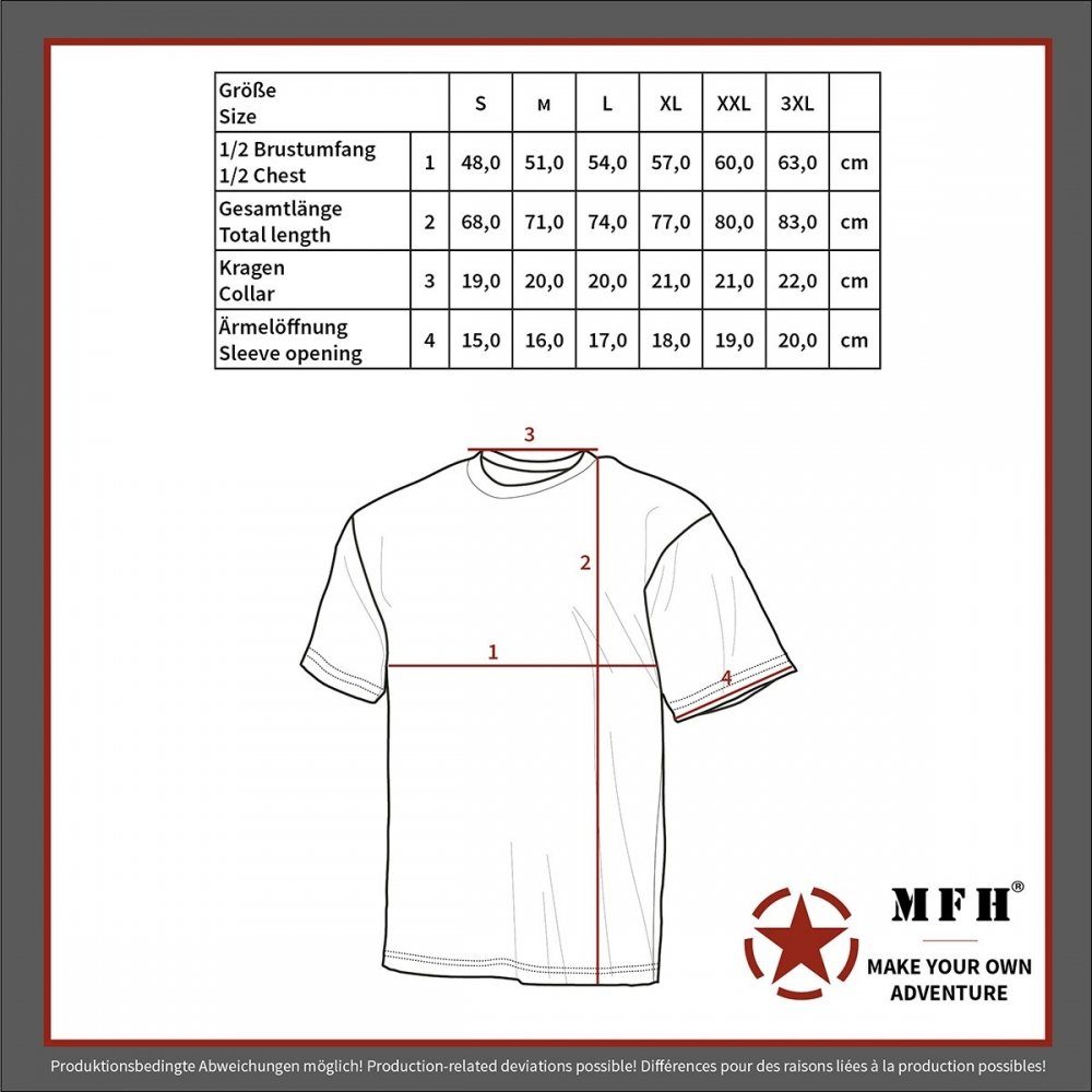 MFH T-Shirt US T-Shirt, Streetstyle, Rundhals 140-145 night-camo, - (1-tlg) XXXL g/m² verstärkter
