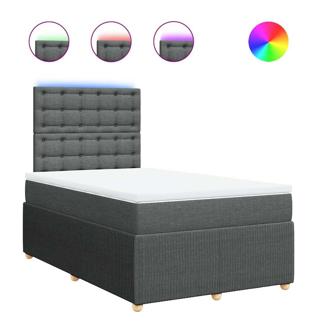 vidaXL Bett Boxspringbett mit Matratze Dunkelgrau günstig online kaufen