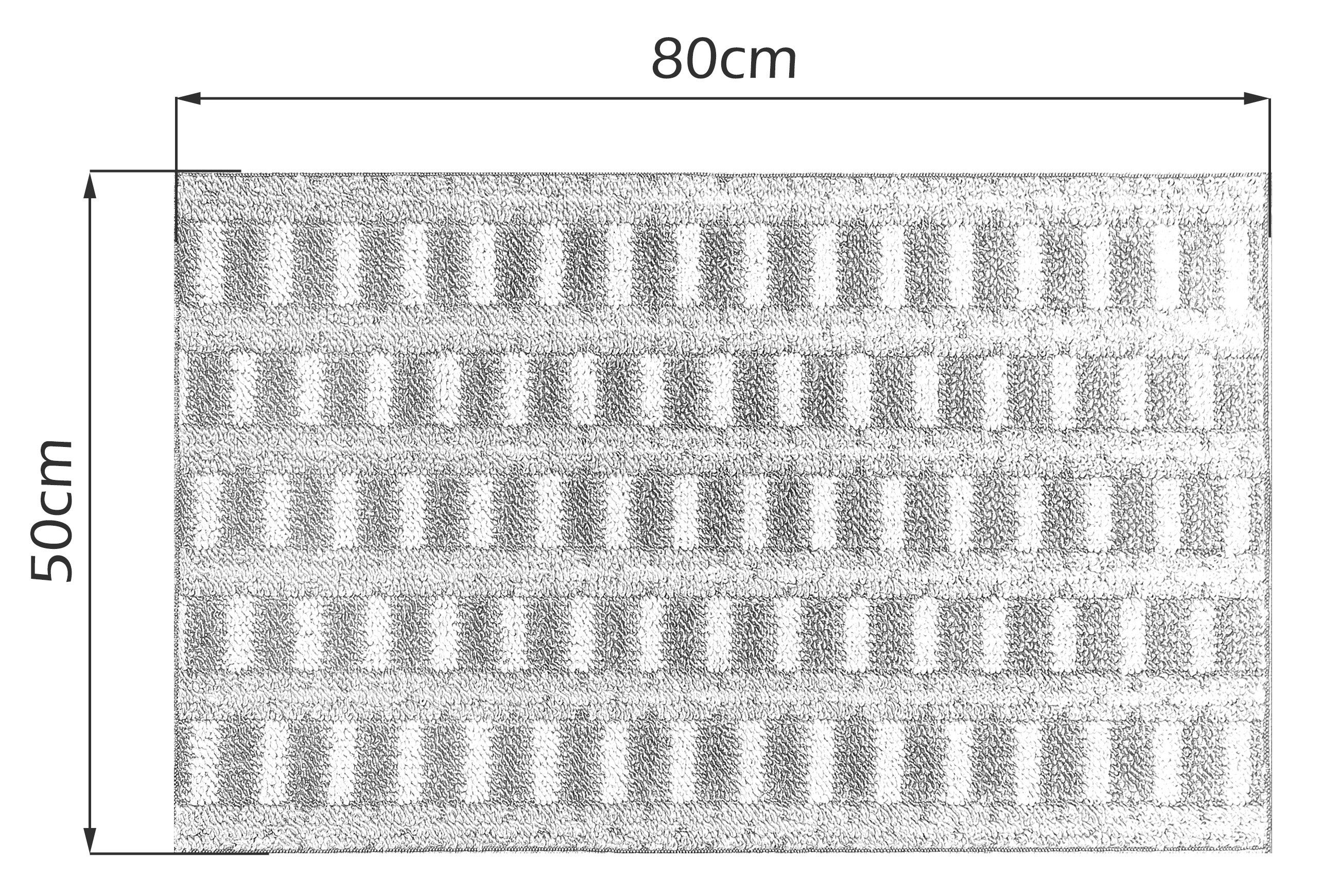 Küchenmatte weich grau mm, Küchenteppich Höhe: cm, Lashuma, 50x80 10 Peonia, Küchenläufer rechteckig,