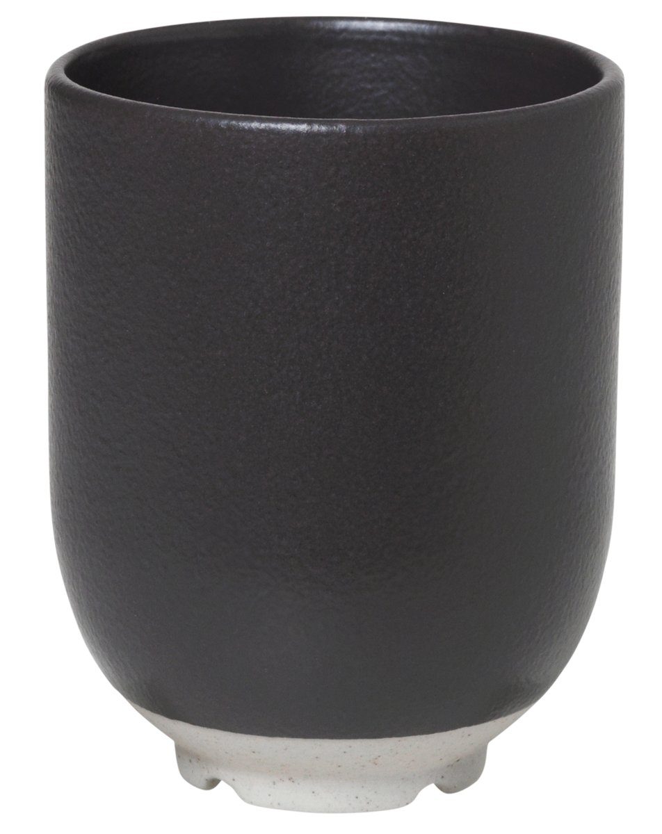 Broste Copenhagen Becher Eli Mat Charcoal Becher ohne Henkel 0,2 l, Steinzeug