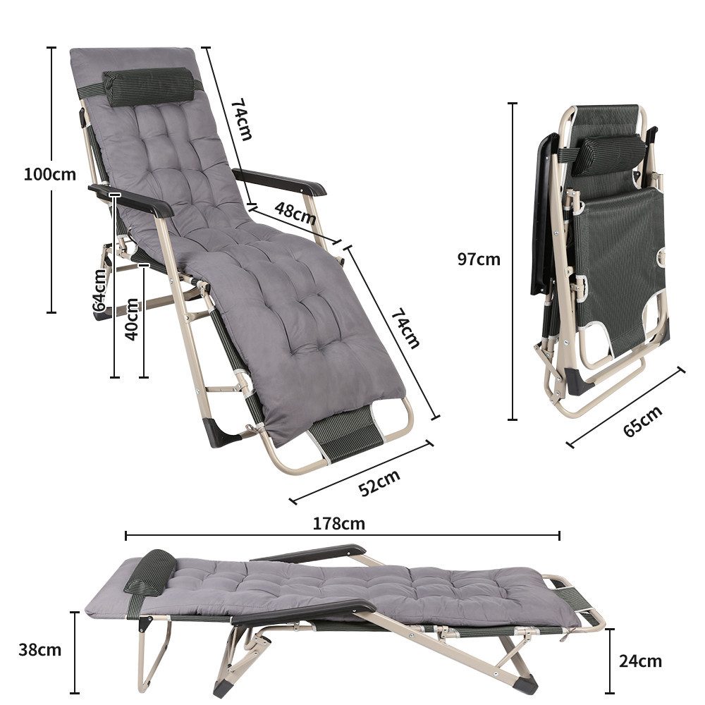 JEOBEST Gartenstuhl Sonnenliege, klappbarer Liegestuhl,Verstellbare Rückenl günstig online kaufen