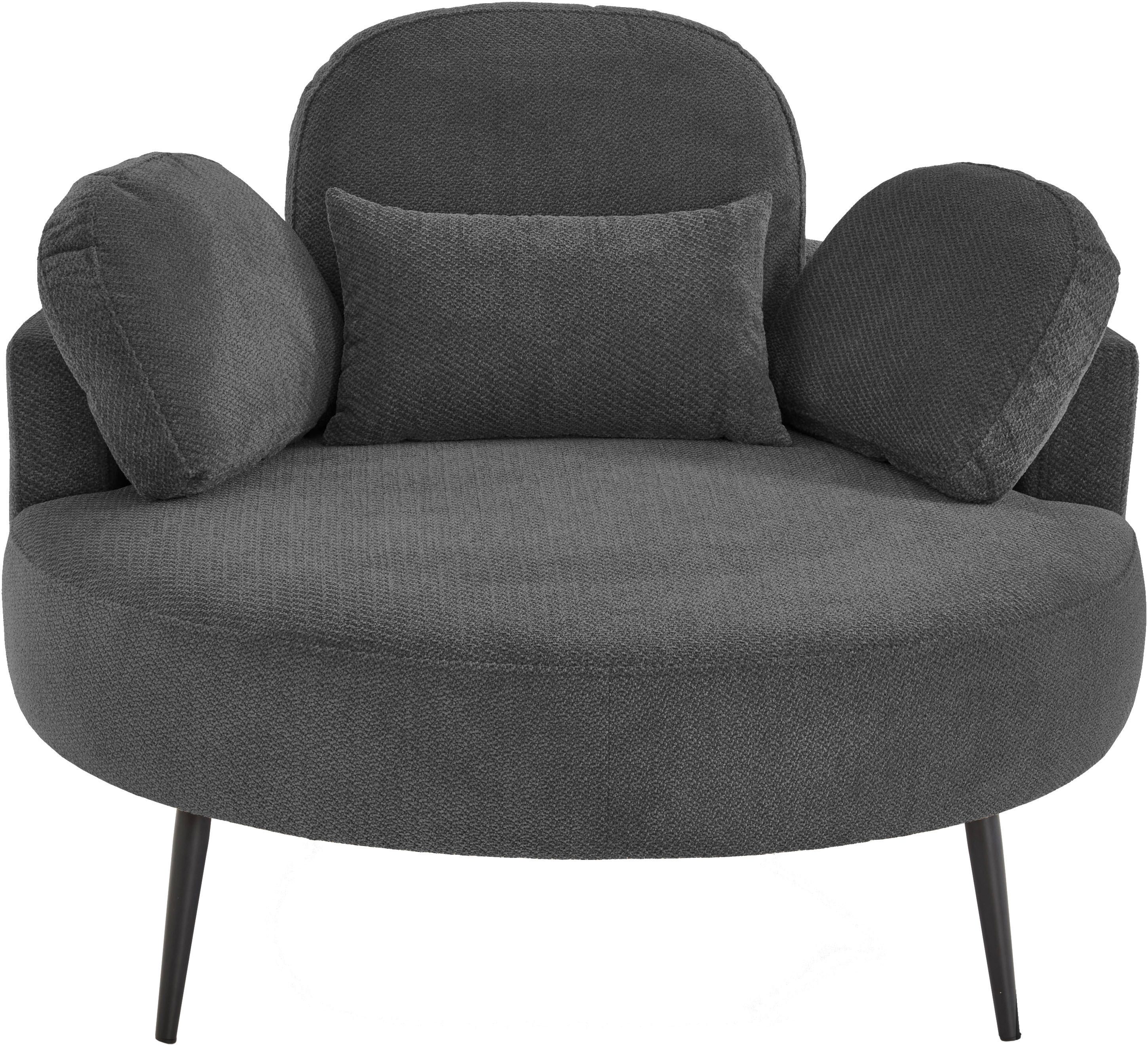 OTTO home Loveseat Riko Sessel, B: 110 cm, Sitzhöhe: 44 cm, XXL- Sessel, mit Stauraumhocker, Rückenstütze & 4 Zierkissen – Bild 3 von 5