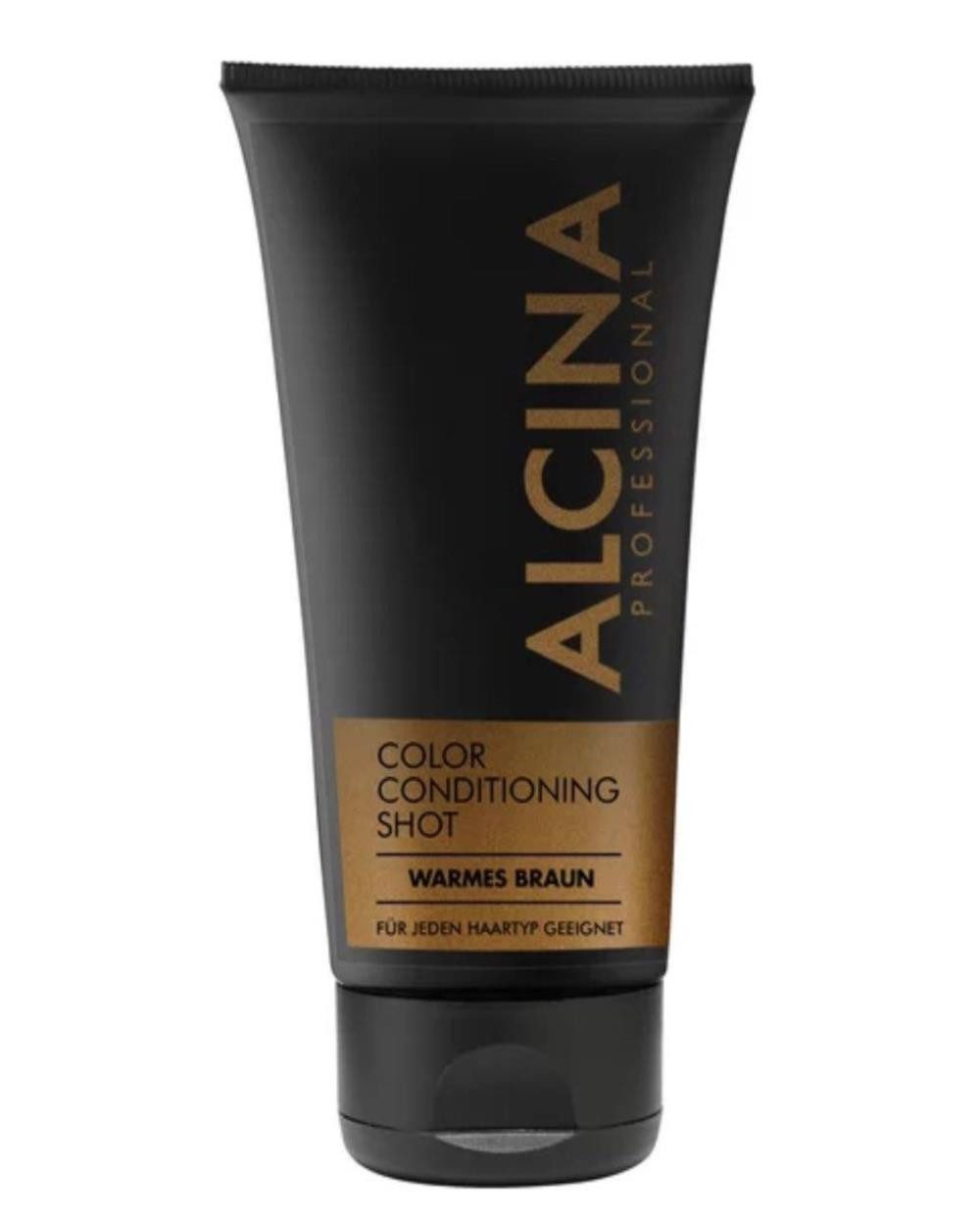 ALCINA Haarspülung ALCINA Color Conditioning Shot warmes braun (150 ml), Packung, Pflegt glanzloses Haar und lässt verblassende Farben strahlen.