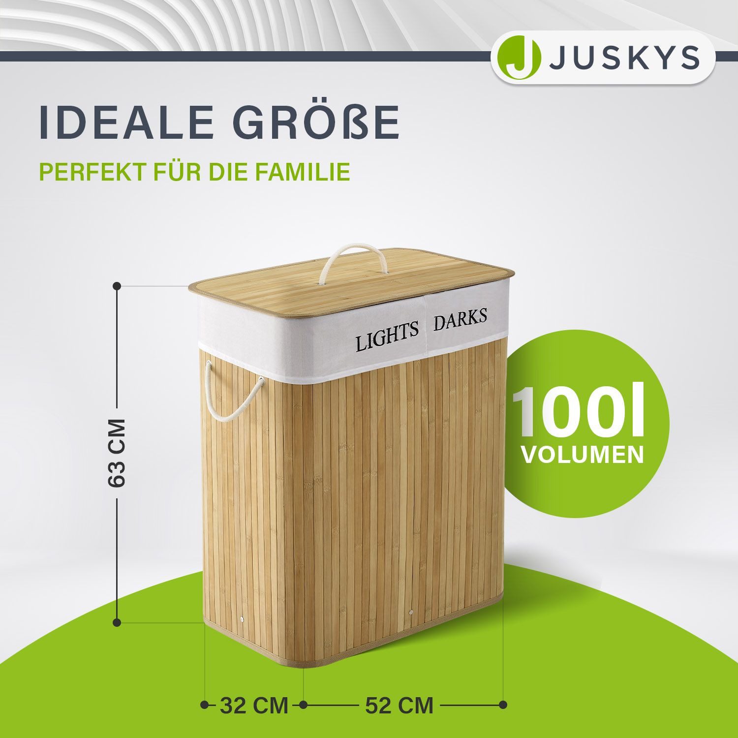 Juskys Wäschekorb Curly 100 L, 100 günstig online kaufen