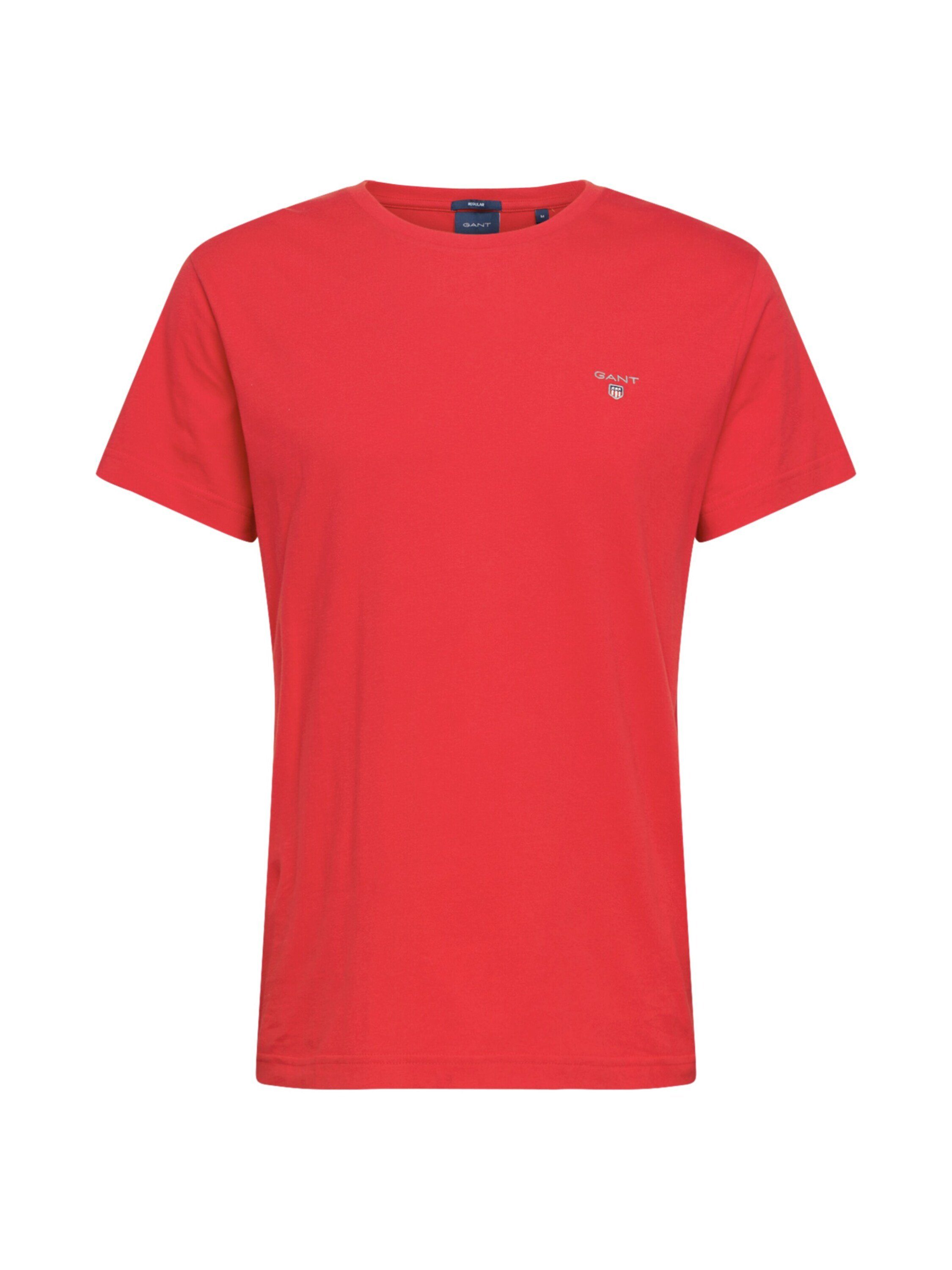 Gant T-Shirt (1-tlg) Plain/ohne Details Rot