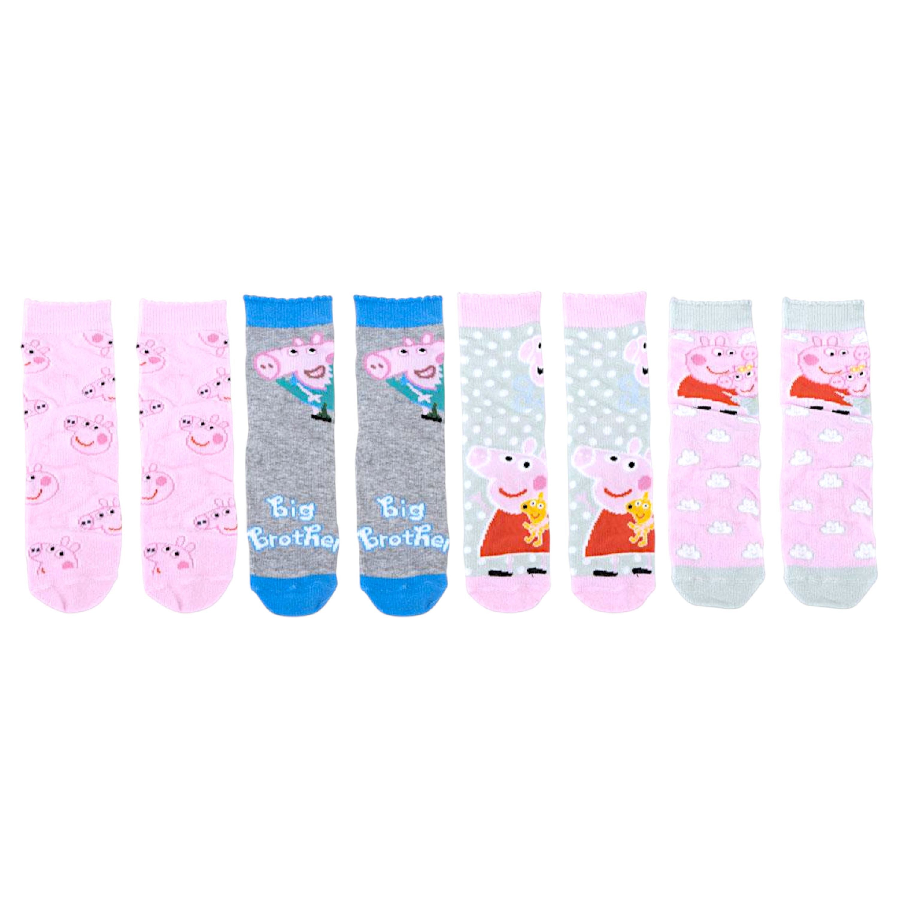 Cerdá Socken Peppa Wutz (4-Paar) Geschenkset mit Spardose Gr.23-30