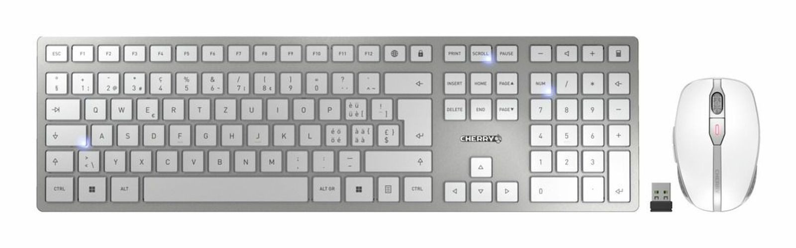 Cherry DW 9100 SLIM, Kabellos, RF Wireless + Bluetooth, Scherenschalter, Q... Tastatur