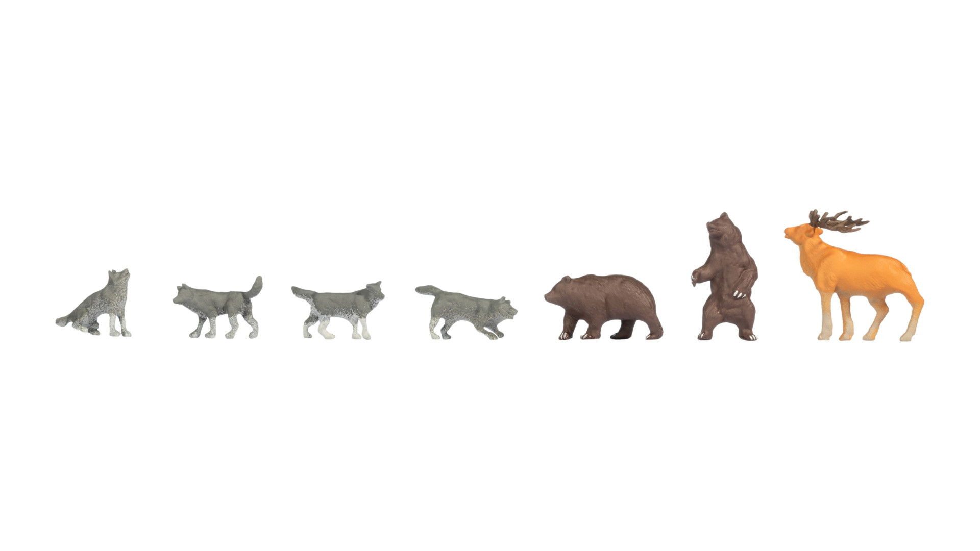 NOCH Tierfigur NOCH Bären und Wölfe, Tierfiguren Modellbahn H0, d
