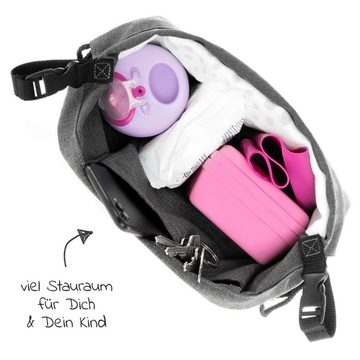 Zamboo Kinderwagen-Tasche Universal - Grau Melange, Kinderwagen Tasche Organizer Kleine Wickeltasche / Wickelrucksack