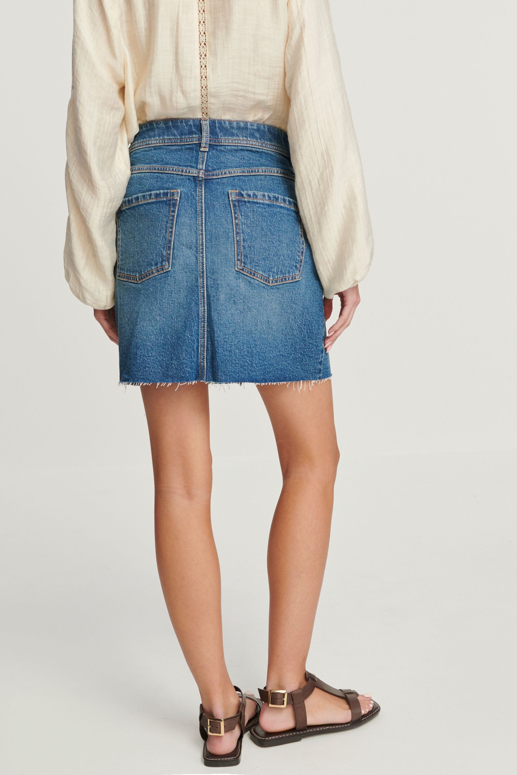 Next Jeansrock Jeansminirock mit offenem Saum günstig online kaufen