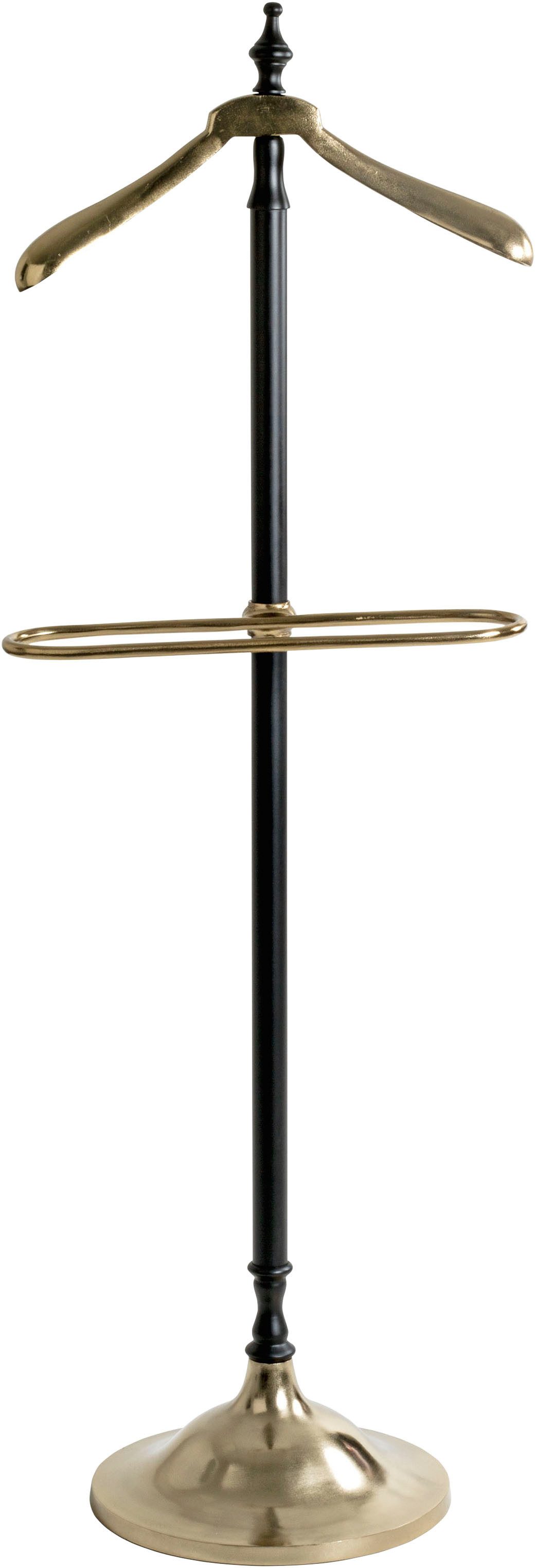HAKU Herrendiener Anzugständer, Dressboy, Kleiderboy, Kleiderbutler, Stiller Diener, (1 St), freiform - aus Metall gold, schwarz -B/T/H 45/32/130 cm
