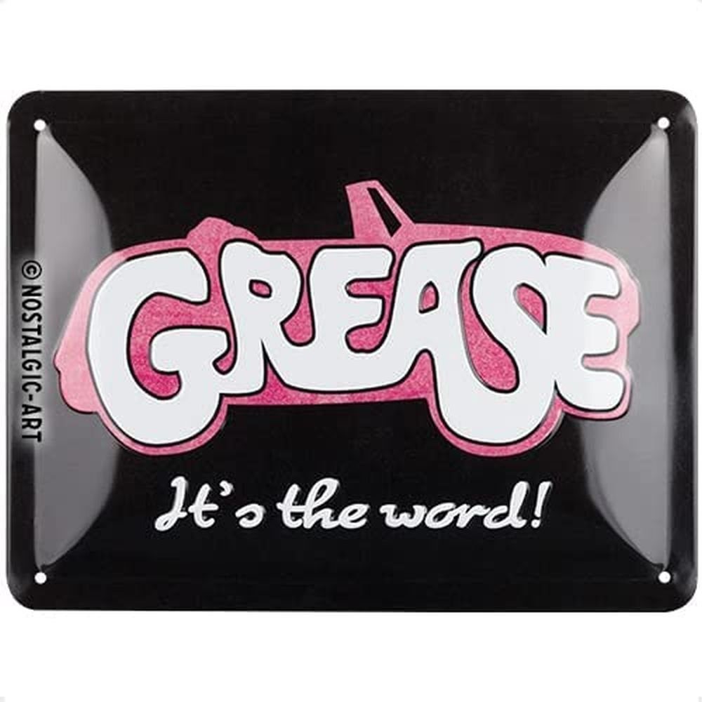 Metallschild Blechschild 15x20 cm - Grease - It's the word!