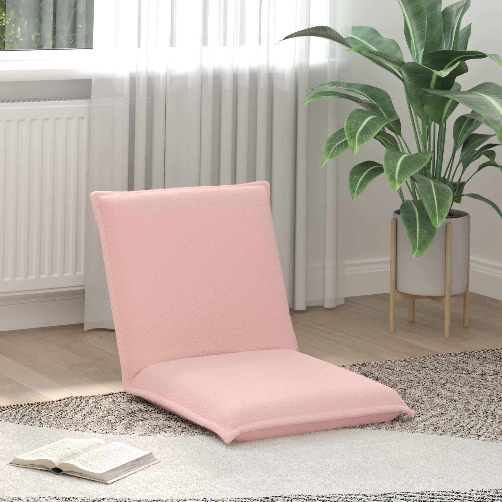 vidaXL Bodenkissen Verstellbarer Fußsessel Rosa Schafstoff