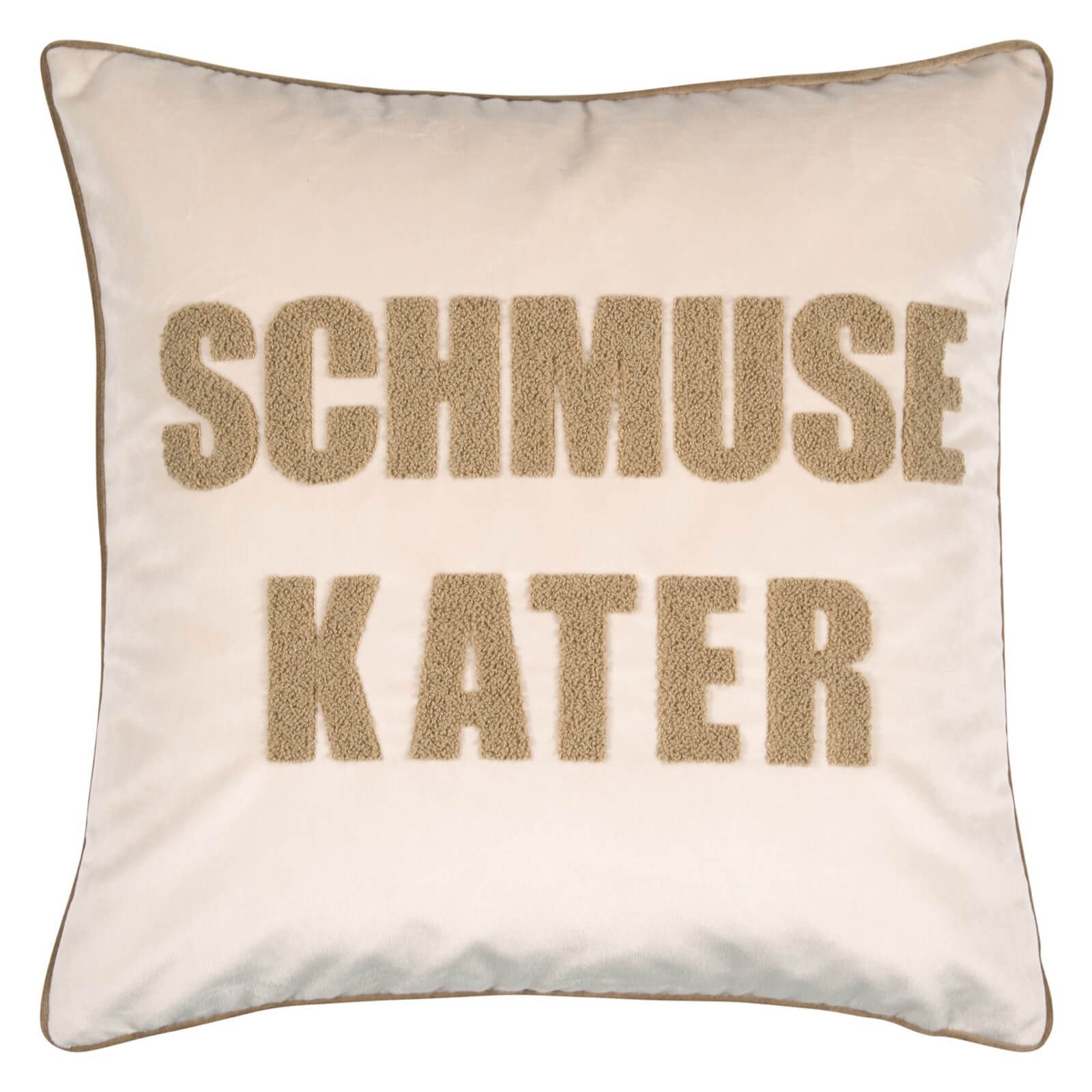 PAD Dekokissen Letters Schmusekater Sand, einfarbig, Schriftzug günstig online kaufen