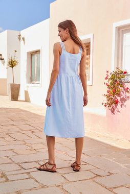 Next Sommerkleid Gesmoktes Sommerkleid mit Riemchendesign (1-tlg)
