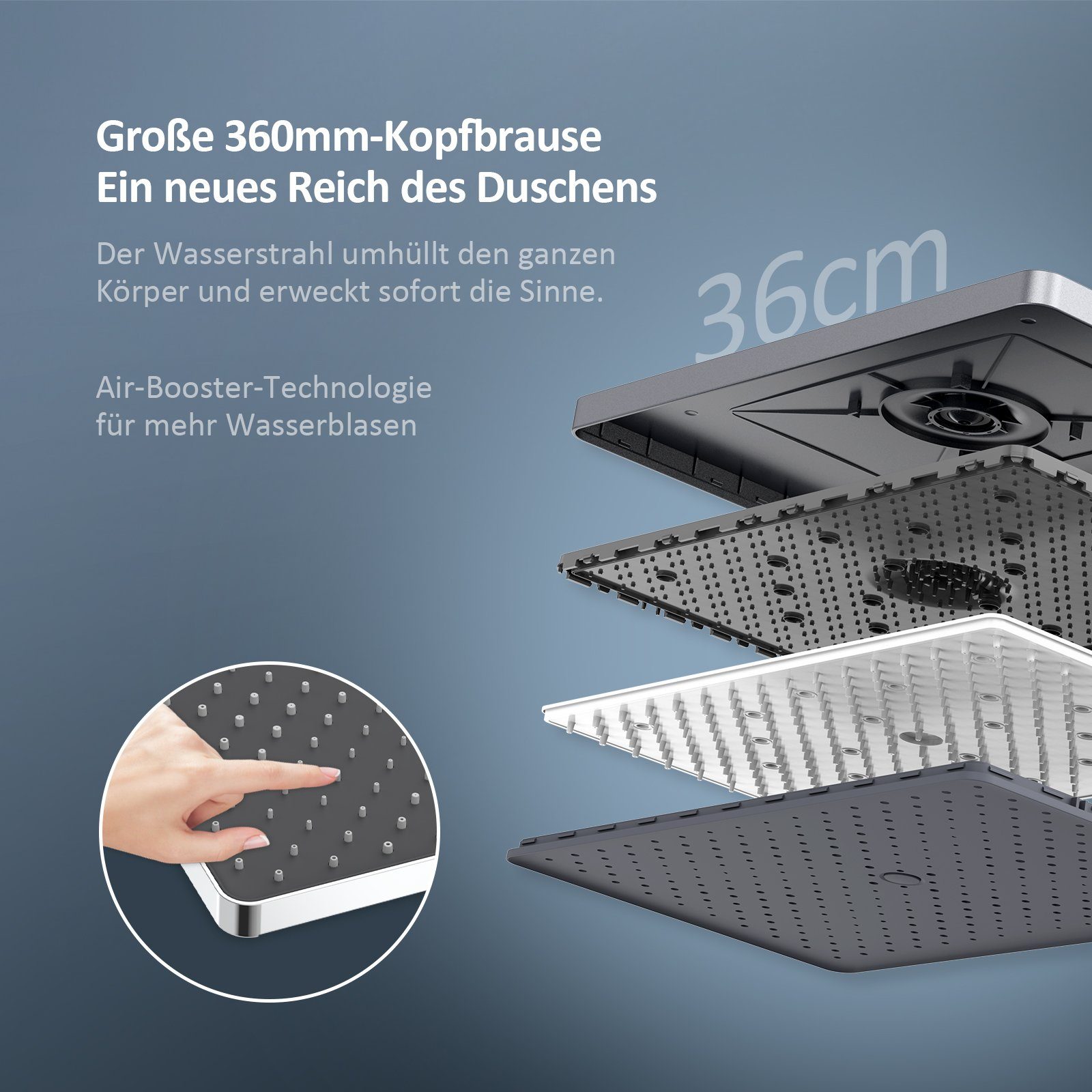EMKE Duschsystem mit Thermostat Regendusche und günstig online kaufen