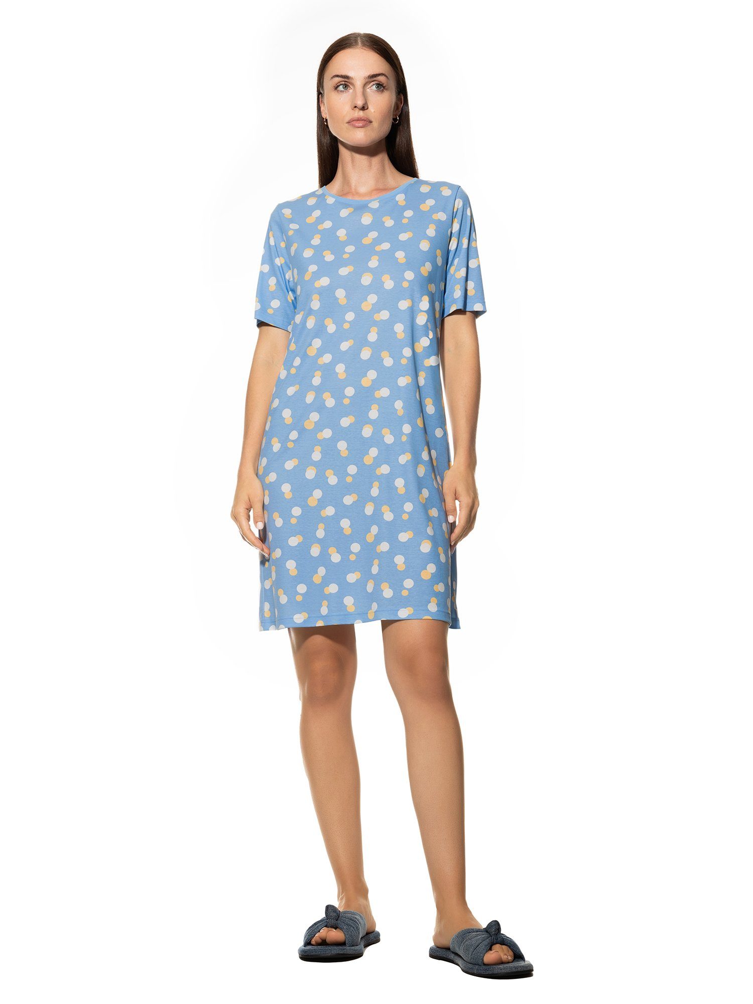 Mey Nachthemd Mey Kurzarm Nachthemd 11565 angel blue (1 Stück, 1-tlg., 1 Stück)