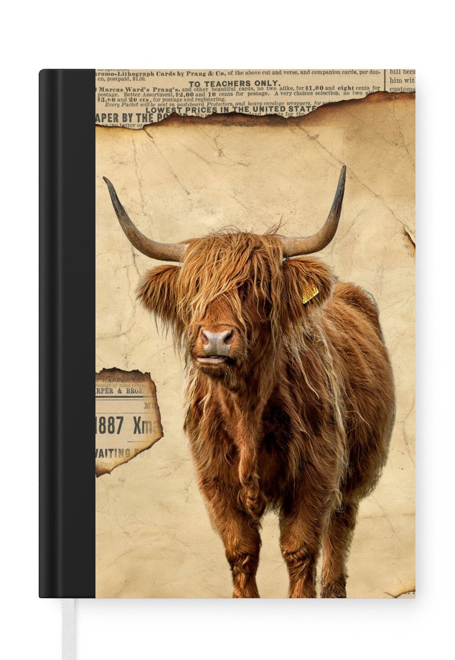 98 Tagebuch, Highlander Vintage - Notizbuch Merkzettel, MuchoWow A5, Notizheft, Pergament, Journal, Seiten, Haushaltsbuch Schottischer -