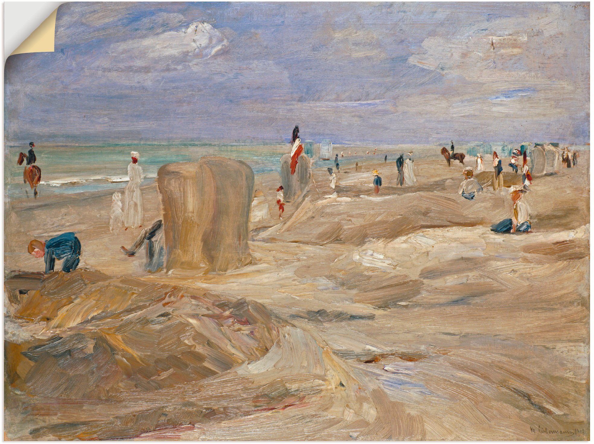 Strand (mit Reitern), Leinwandbild, Wandaufkleber Noordwijk zwei Größen (1 Poster St), oder Wandbild als Artland versch. in bei Strand