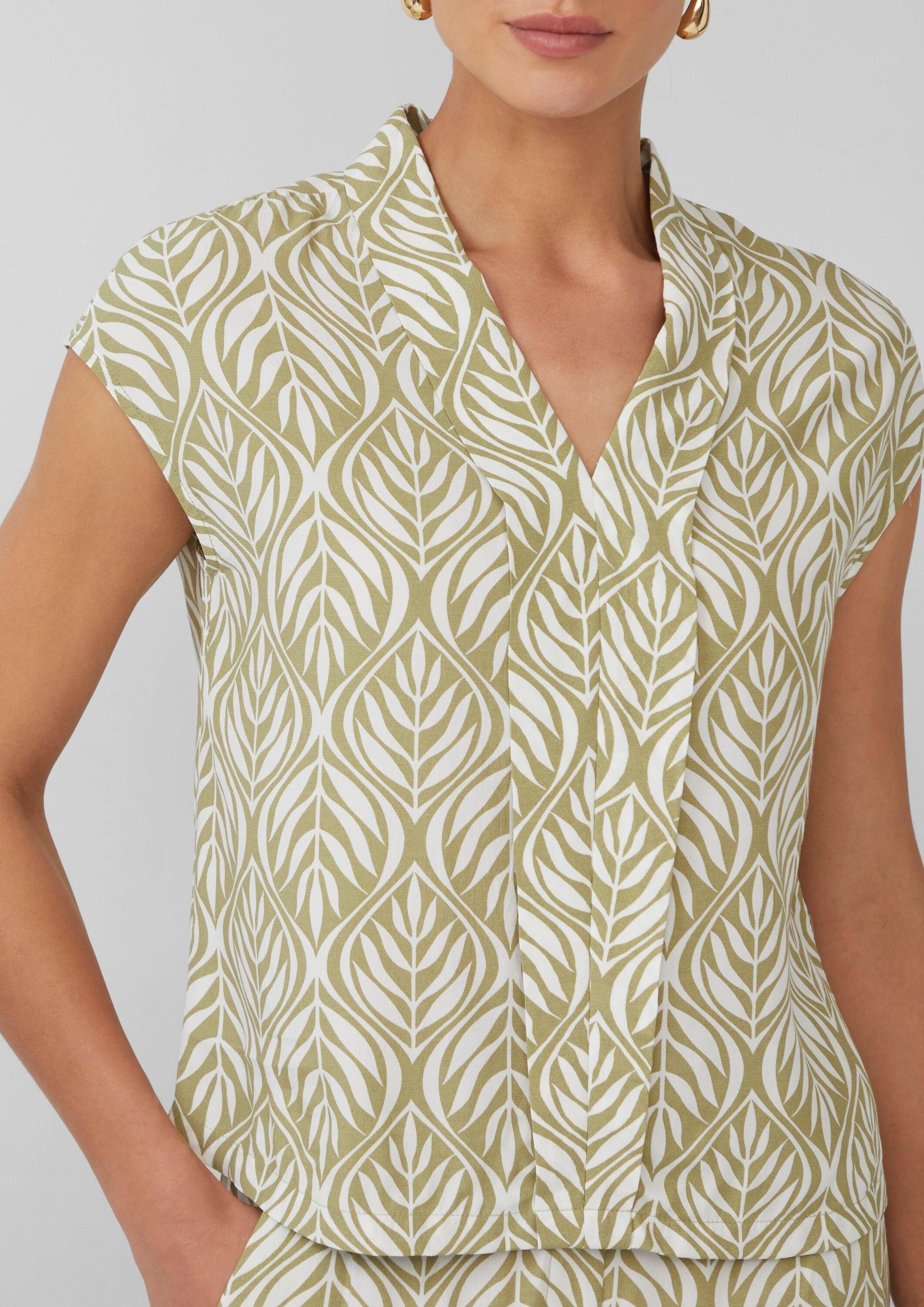 s.Oliver Blusentop Bluse Ärmellose Bluse mit All-over-Print