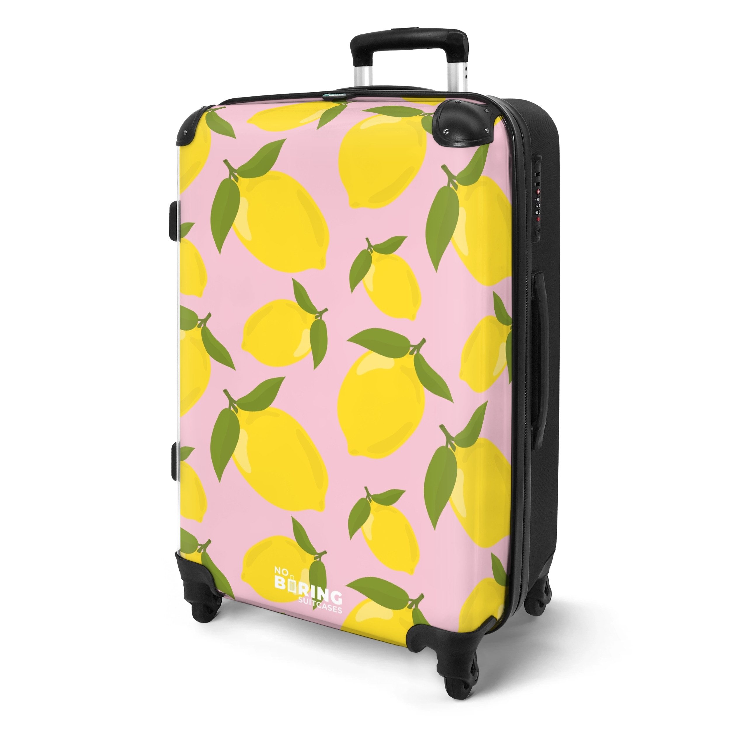 NoBoringSuitcases.com© Hartschalen-Trolley Pastellrosa mit Zitronen 67 günstig online kaufen