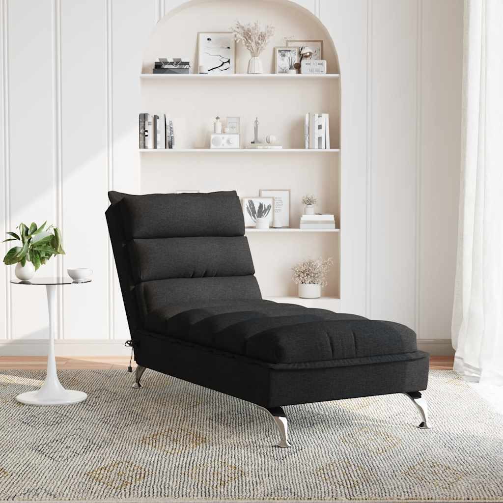 vidaXL Chaiselongue Massage-Chaiselongue mit Kissen Schwarz günstig online kaufen