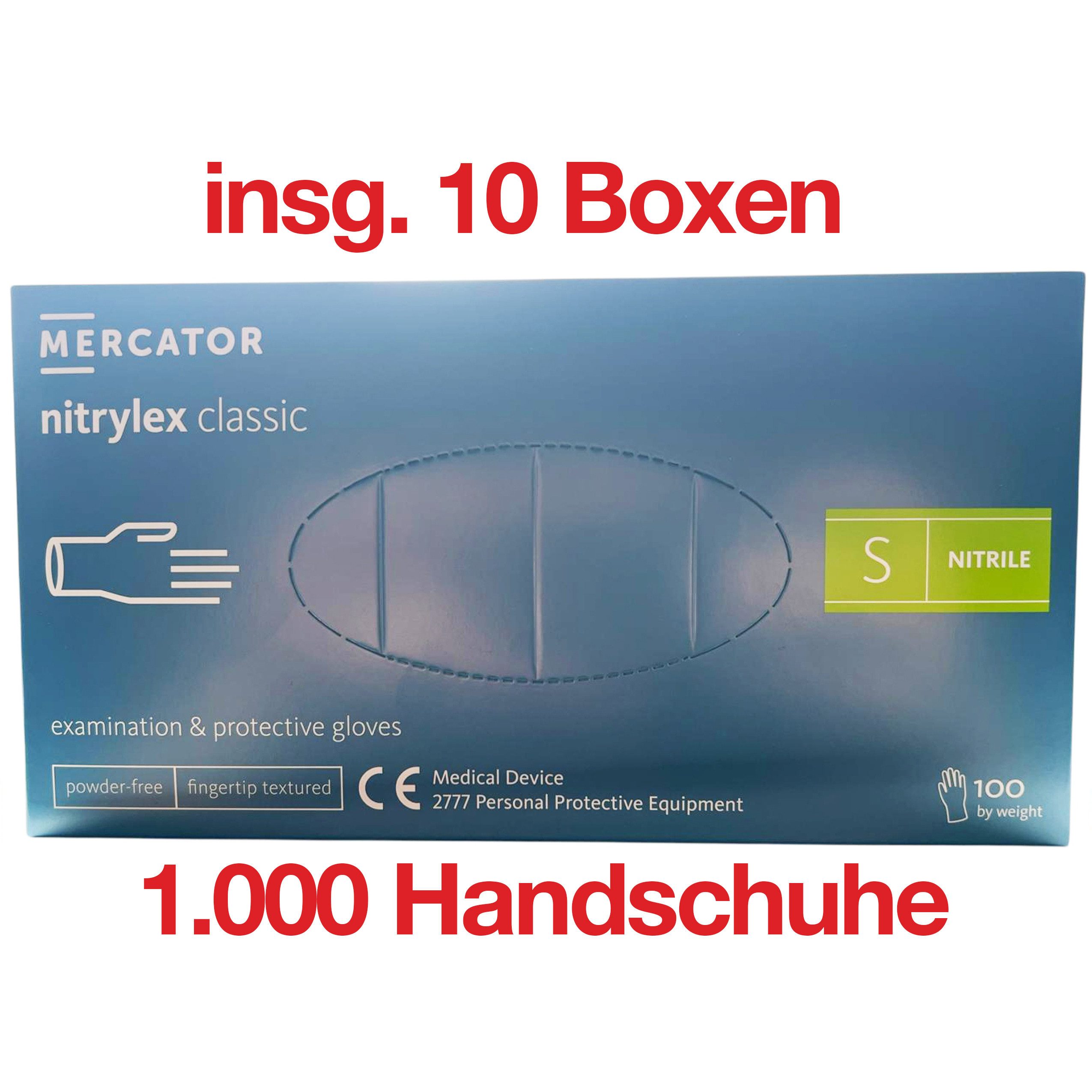 MERCATOR MEDICAL Nitril-Handschuhe Nitril Перчатки nitrylex classic blau S (100er Box) - 10 Bo
