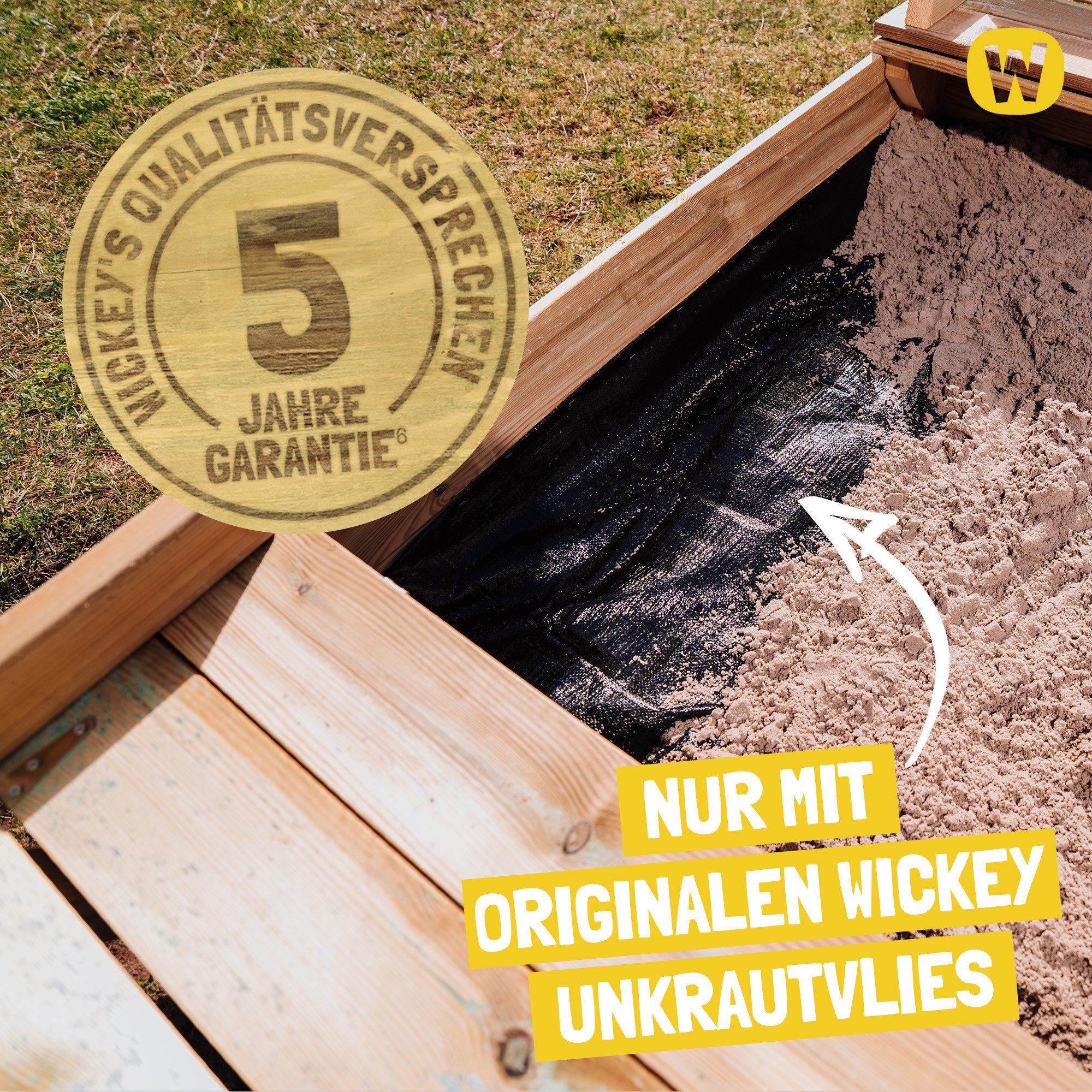 Wickey Sandkasten King Kong mit Sitzrand & abnehmbarem Deckel - Verschiedene Größen -, (Ideal für kreativen Sandspaß mit Freunden & Geschwistern, Fördert Kreativität & Motorik durch Sandspiele), Kesseldruckimprägniertes Holz mit 5 Jahren Garantie*