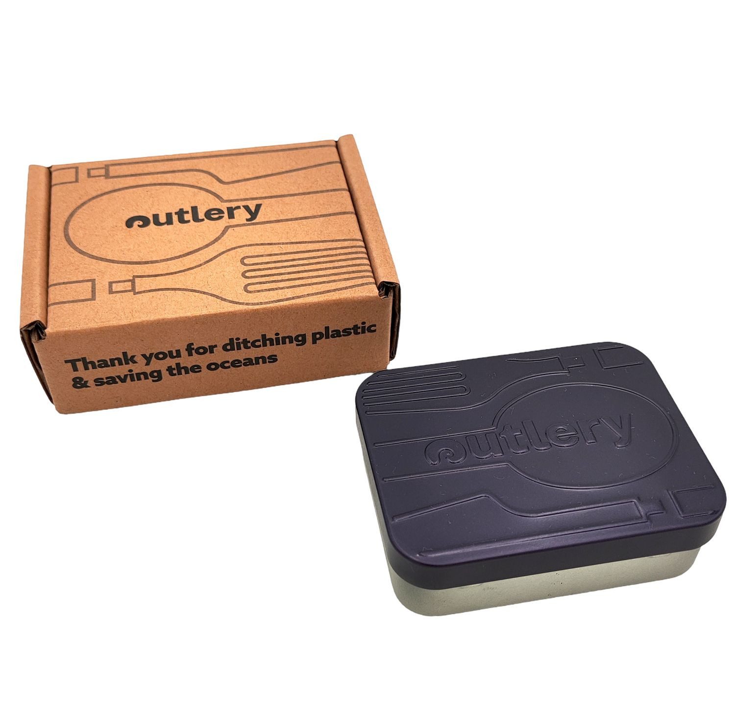 Outlery Besteck-Set Reisebesteck kompakt Bestecksteckset Edelstahl Camping Besteck blau