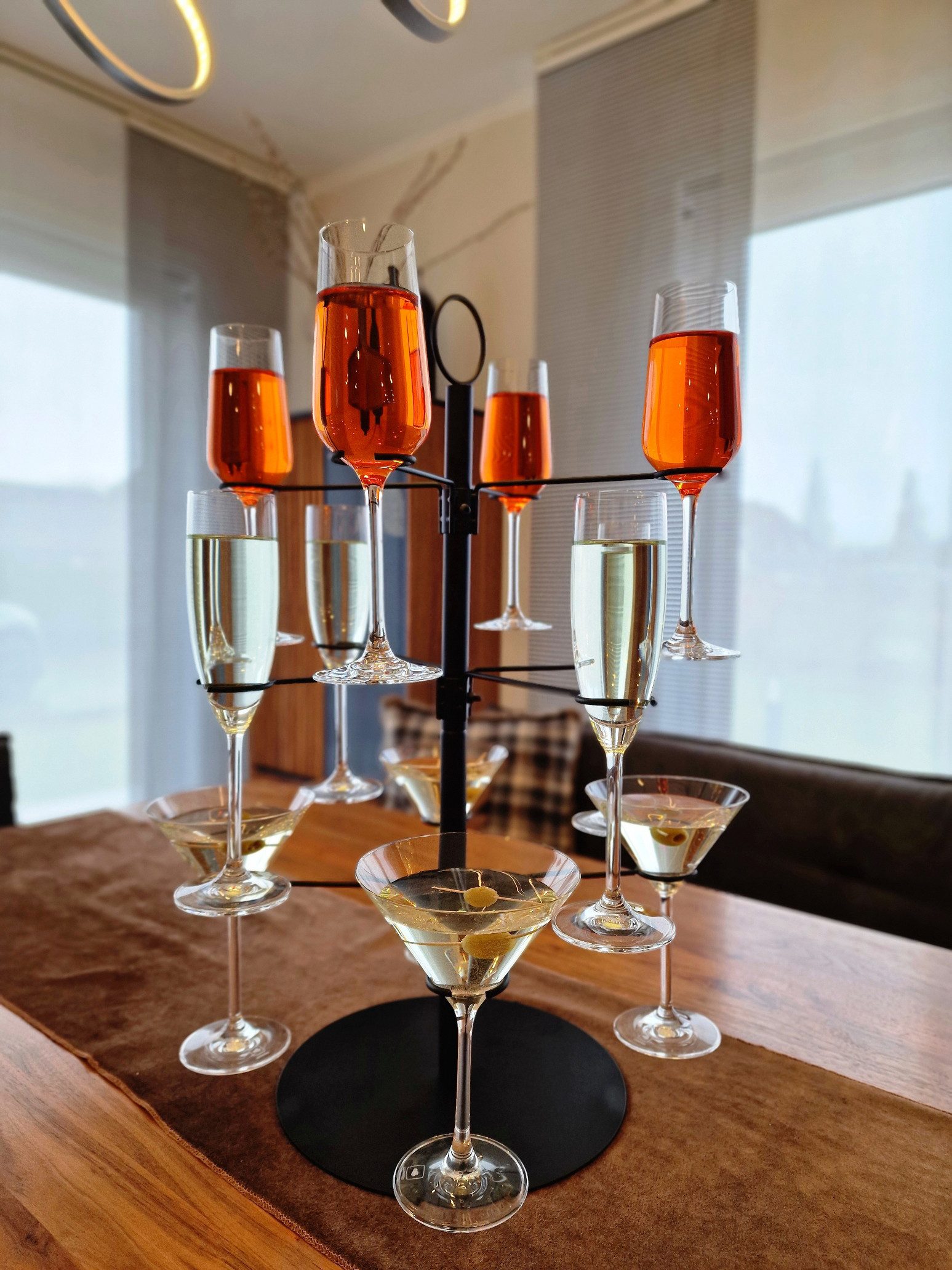 matrasa Etagere Cocktailbaum Sektständer Glasständer Champagnerturm Getränkeständer, Metall, für 12 Sektgläser, Schwarz