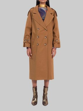 Freshlions Trenchcoat Langer Trenchcoat Mantel L Braun