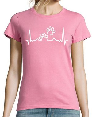 Youth Designz T-Shirt Heartbeat Hundepfoten Damen Shirt mit trendigem Frontprint