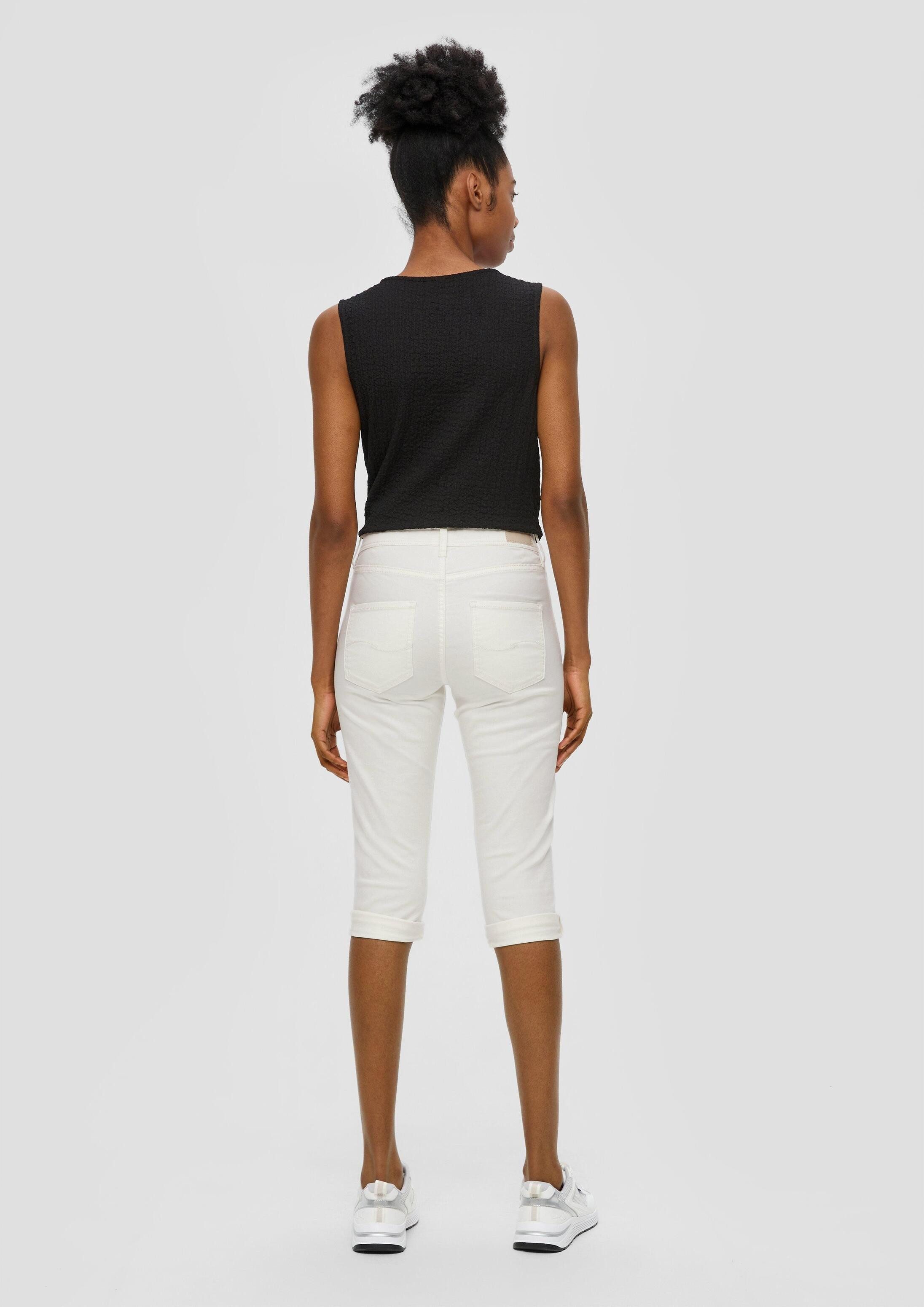QS Jeansshorts Jeans-Hose CATIE Denim-Capri / Slim Fit / Mid Rise / Slim Leg