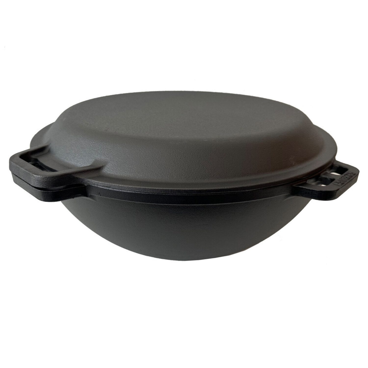 ROBARI Schmortopf Kazan Gusseisen 15 Liter Kasan mit Grillpfannendeckel aus Gusseisen