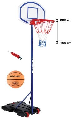 Hornet by Hudora Basketballständer Hornet 205 (Set, 3-St., Basketballständer mit Ball und Pumpe), mobil, höhenverstellbar bis 205 cm