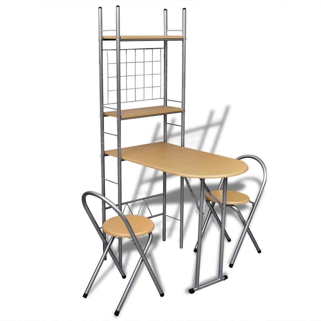 vidaXL Essgruppe Frühstückstisch einklappbarer Küchentisch mit 2 Stühlen, (2-tlg)
