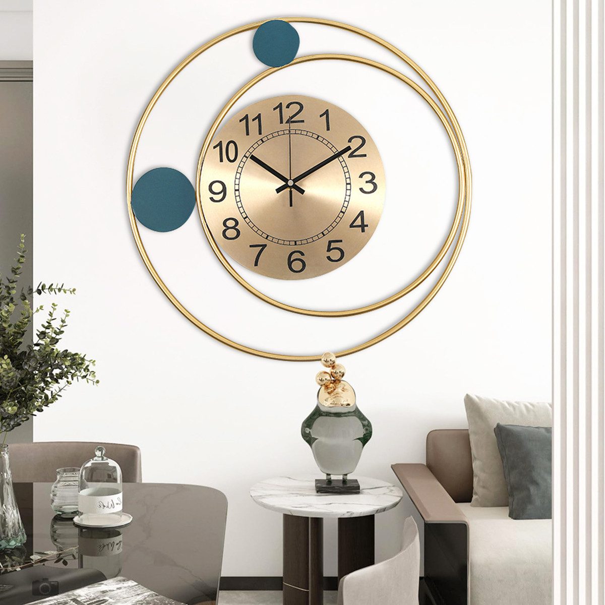 ZEUOPQ Wanduhr Dekorativer Stil Wanduhr Metallrahmen günstig online kaufen