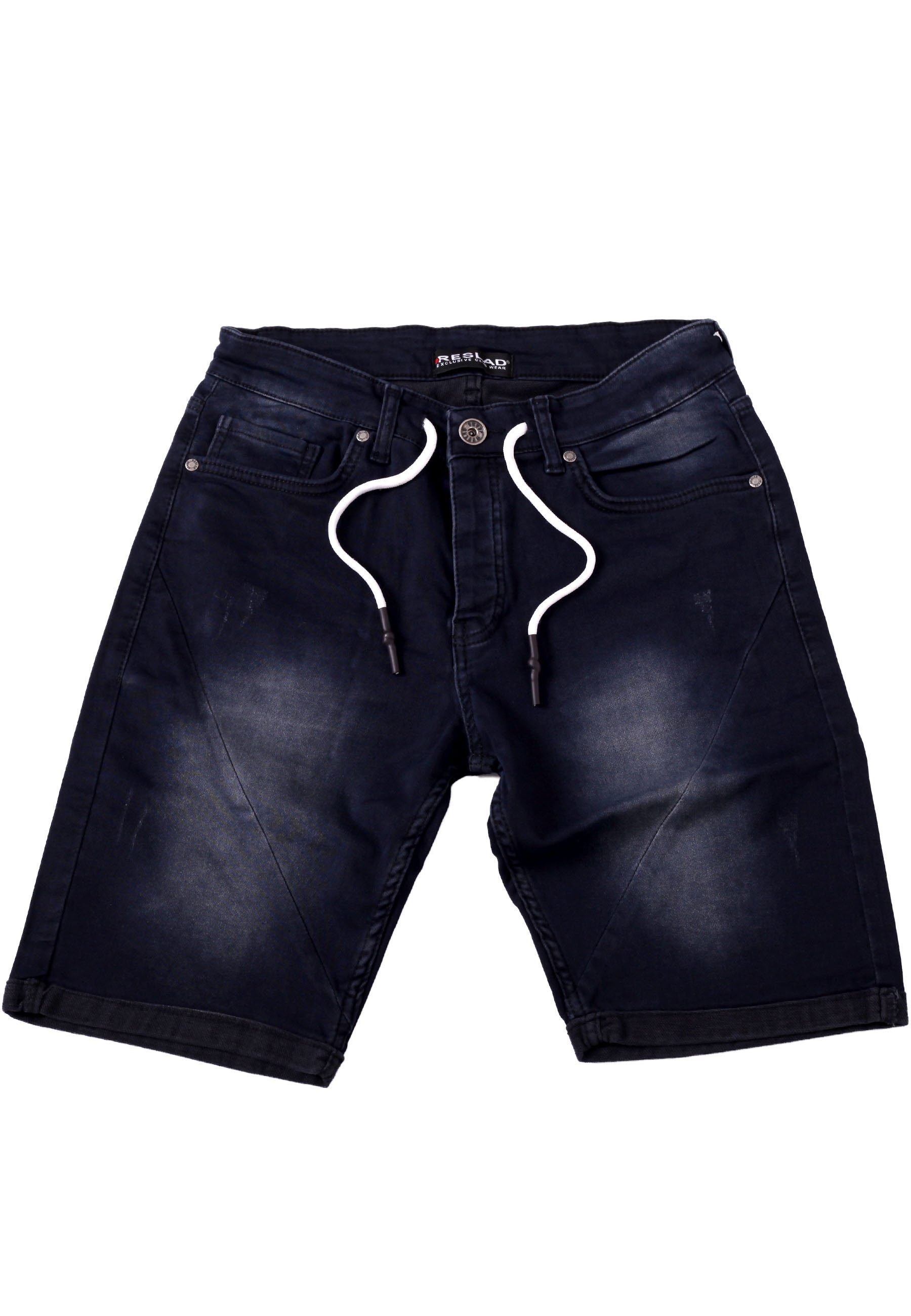 Jeans-Shorts Jeansbermudas Kurze - Jeans Sommer Reslad Stretch Jeansopti Jeansshorts Jeans-Hose Sweatjeans Reslad Herren Hosen in dunkelblau Sweathose Shorts