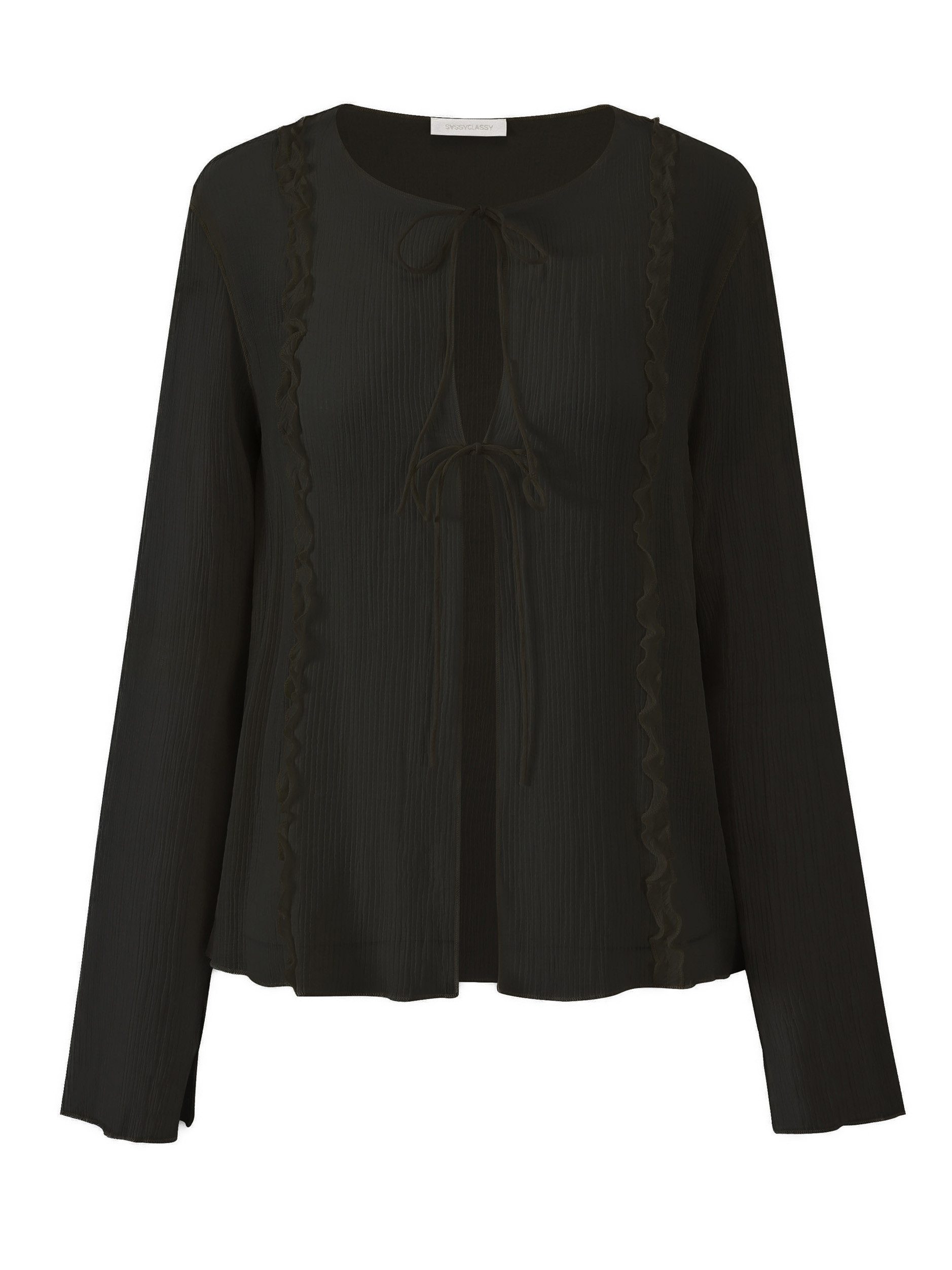 SASSYCLASSY Langarmbluse Feminine Bluse Damen mit Rüschen und Schleifen Luf günstig online kaufen