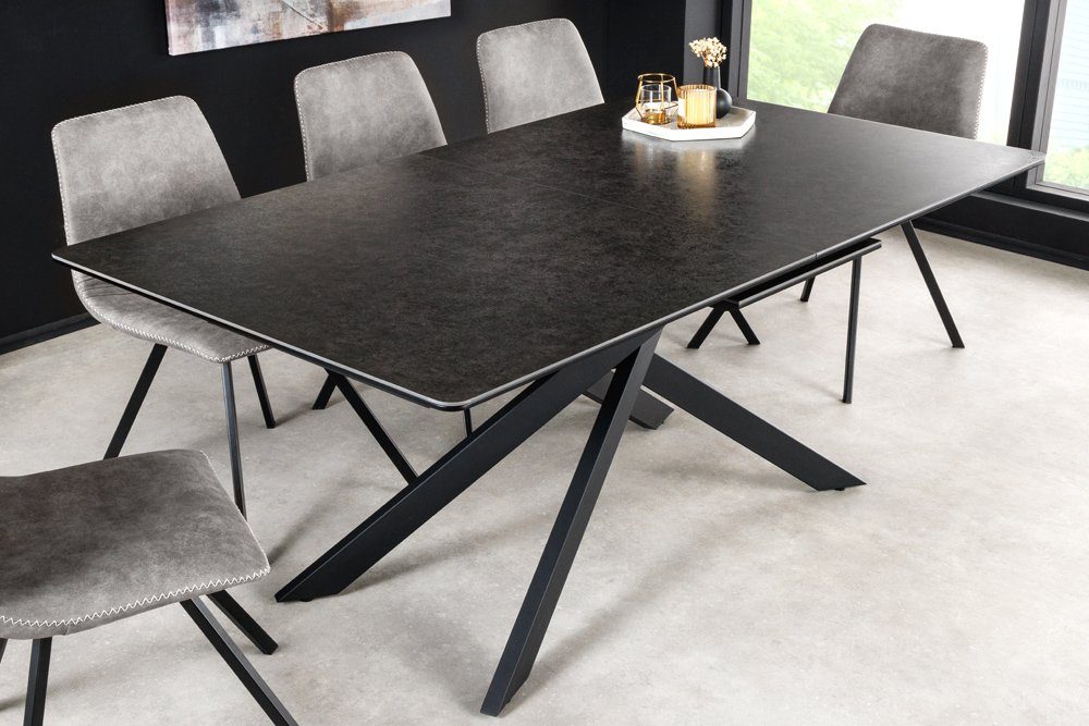 riess-ambiente Esstisch ALPINE 160-200cm anthrazit / schwarz · bis 8 Person günstig online kaufen