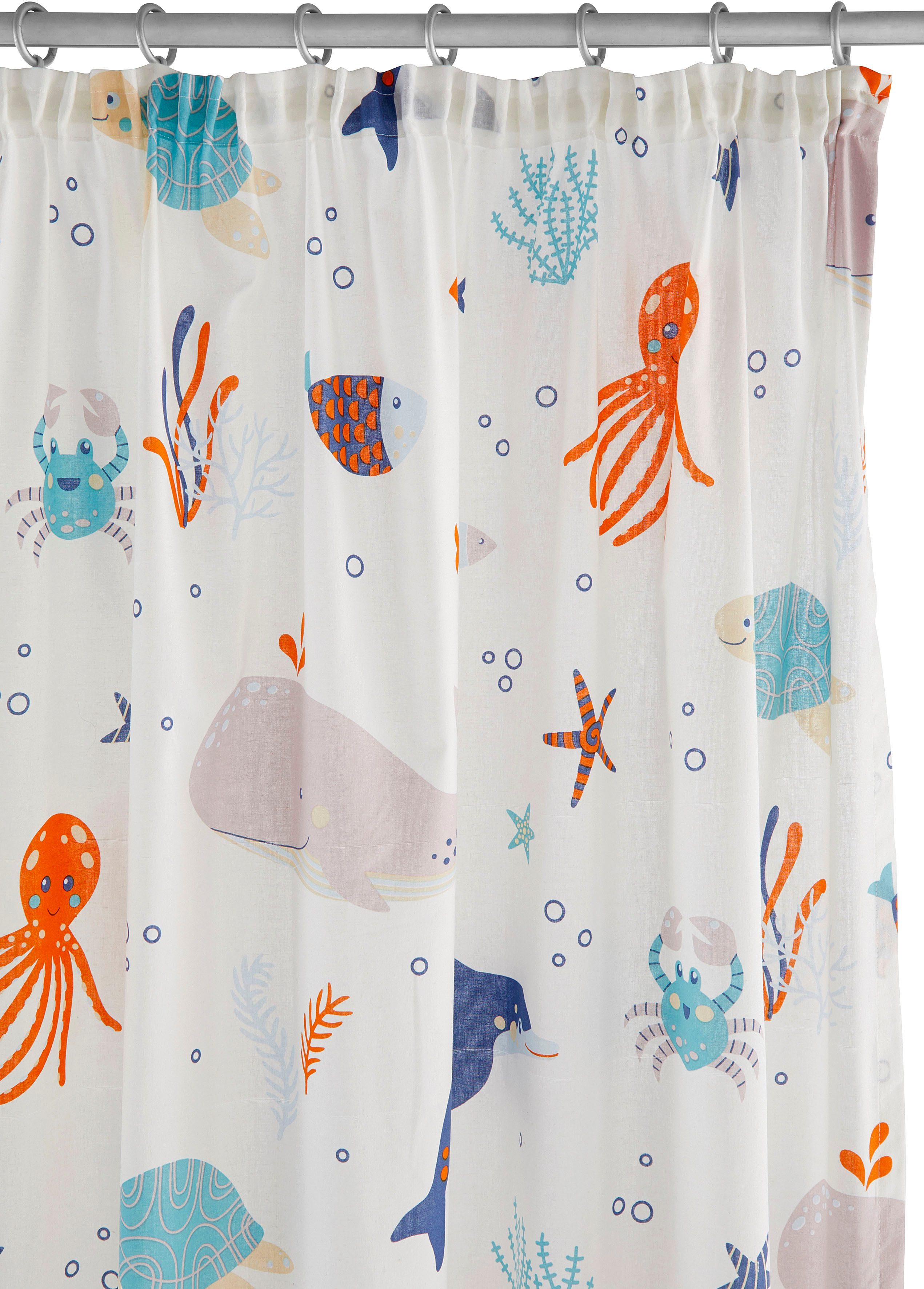OTTO home Gardine OCEAN (1 St), Kräuselband, halbtransparent, Kindergardine, mit Meeresmotiven einseitig bedruckt, Tiere – Bild 4 von 5