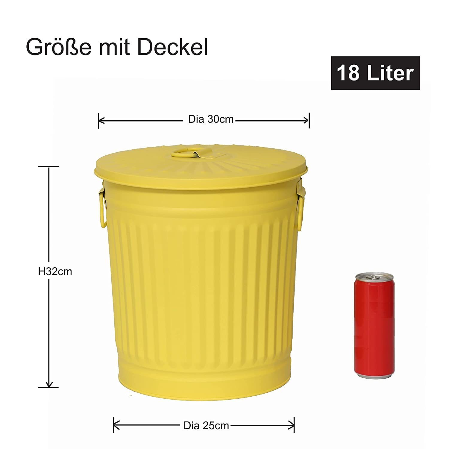 50 Müllbeutel Mülleimer Jinfa (€26,39/Stück)+ Jinfa + Mülleimer 18L Mülleimer mit Vintage 2 Deckel Abfalltonne Müllbeutel