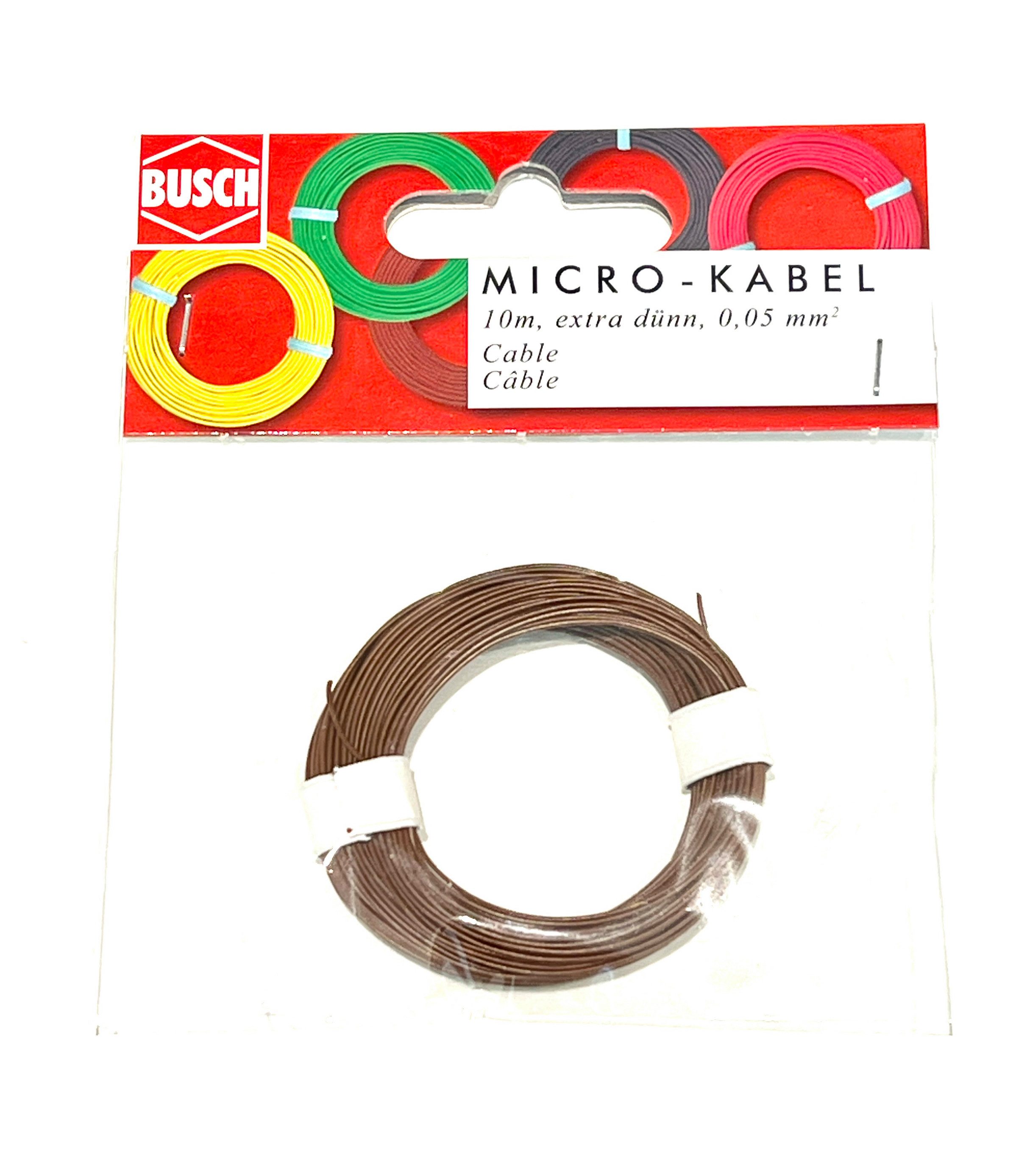 Busch Modelleisenbahn-Stecker Busch Litze Micro-Kabel 0,05 mm² Spezialkabel 10m, Farbe auswählb...