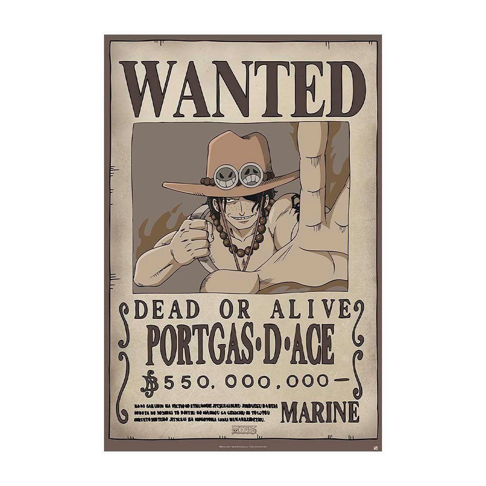 ABYstyle Poster One Piece Wanted Poster, Steckbrief von Portgas, Wanted Ace, Wanted One Piece Poster