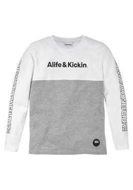 Alife & Kickin Langarmshirt Colorblocking in melierter Qualität, zweifarbig