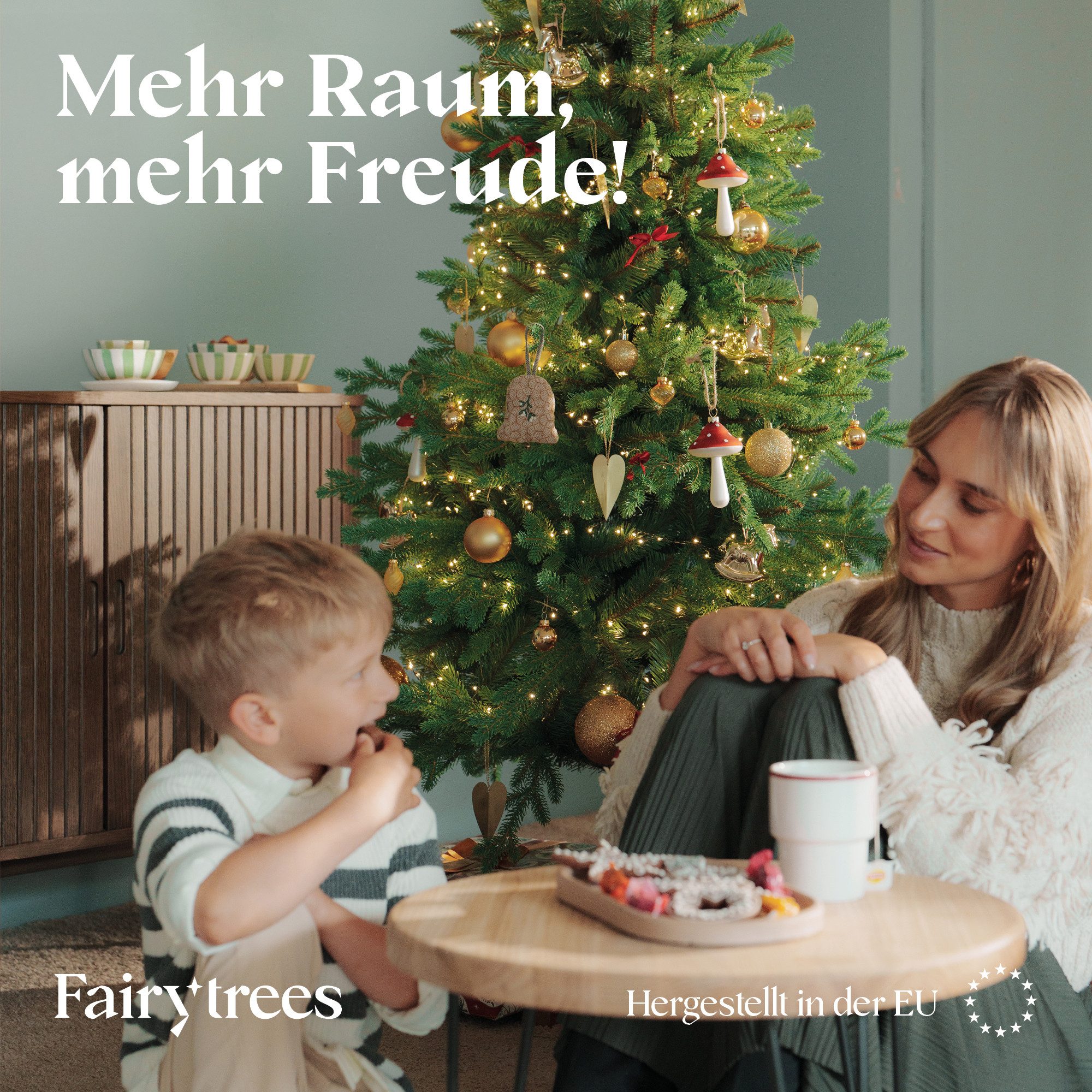 Fairytrees Künstlicher Weihnachtsbaum FT05, Nordmanntanne SLIM Premium, NORDMANNTANNE SLIM Premium