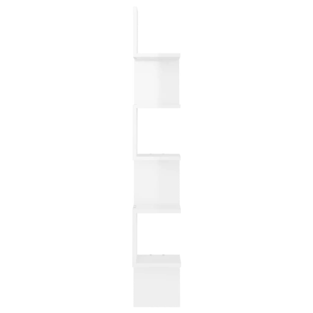 furnicato Wandregal Wand-Eckregal Hochglanz-Weiß 20x20x127,5 cm Holzwerkstoff