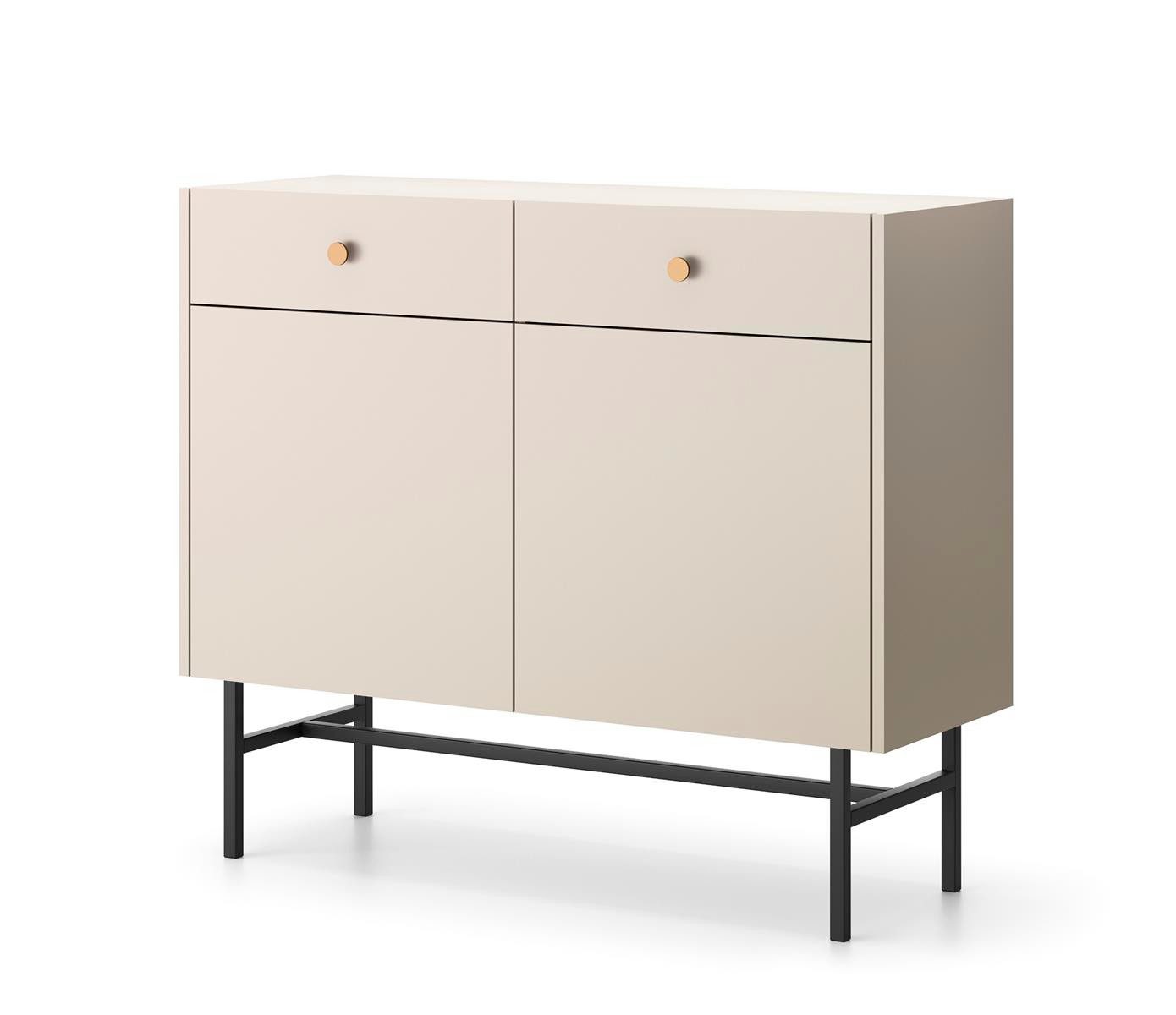 Compleo Kommode schmal DAVS. Breite: 105 cm, Japandi-Stil