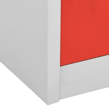 vidaXL Fächerschrank Schließfachschrank Hellgrau und Rot 90x45x92,5 cm Stahl (1-St)